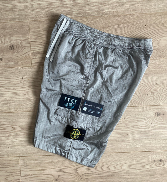 Stone Island L1721 ‘Type CO’ Nylon Metal Econyl Grey Bermuda Cargo Shorts