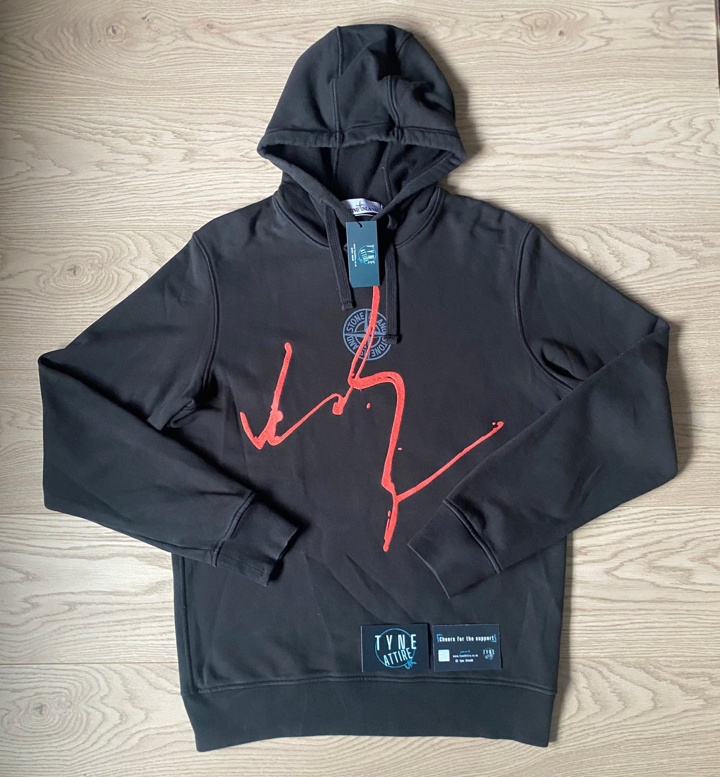 Stone Island ‘Ink Three’ Black/Red Shorts & Hoodie Set