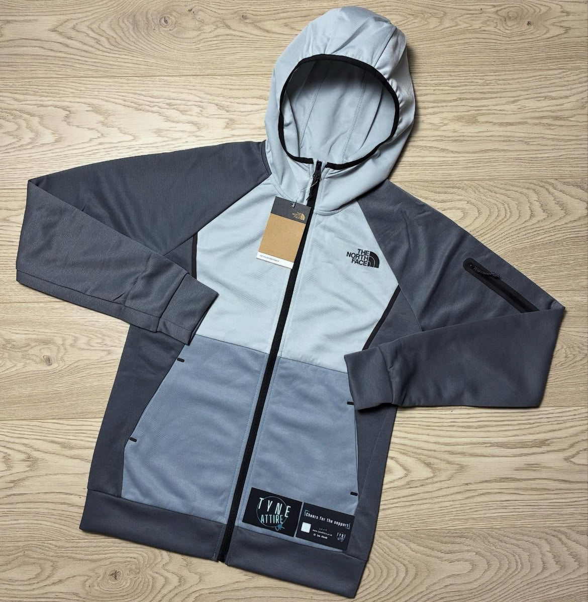The North Face Tek Kaveh Tradewinds Grey Hooded Zip Up Tracksuit Jacket