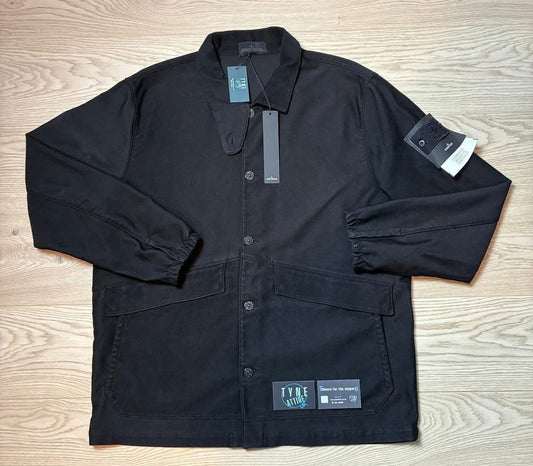 Stone Island Ghost Peice 307F1 Co/Ny Moleskin-TC Black Jacket