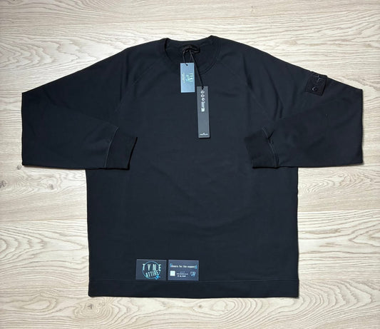 Stone Island Ghost Piece 6100011 Felpa Cotton Black Crewneck Sweater