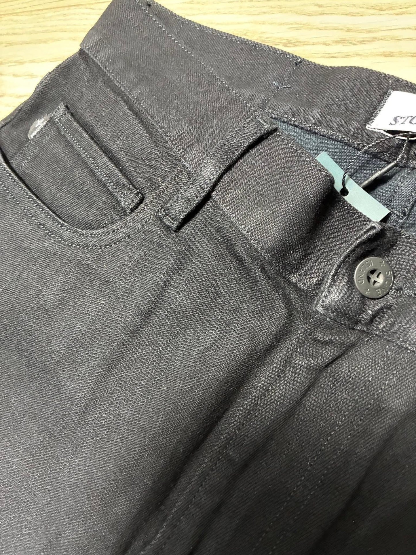 Stone Island J2ZQ1 Patch Logo ‘Type SK’ 5 Pocket Black Denim
