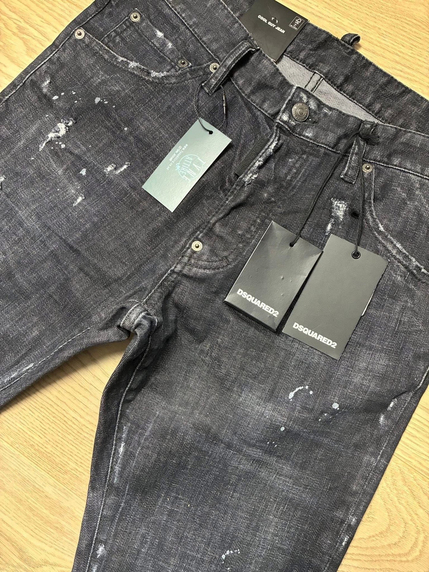 Dsquared DSQ ‘Cool Guy’ Distressed Effect Black Denim Jeans