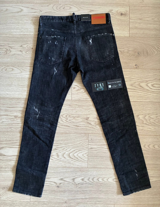 Dsquared DSQ ‘Cool Guy’ Distressed Effect Black Denim Jeans