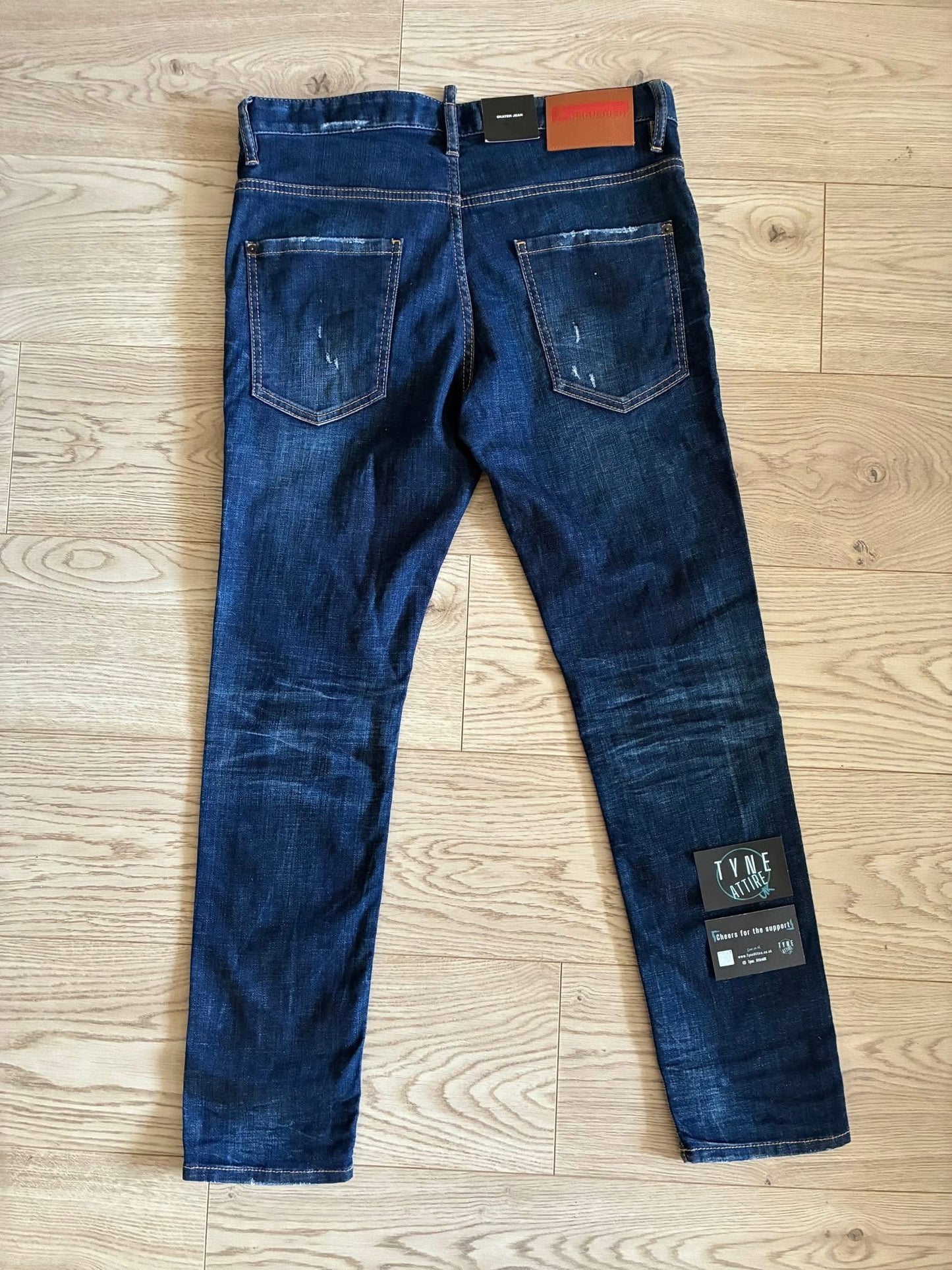 Dsquared DSQ ‘Skater Jean’ Distressed Effect Navy Blue Denim Jeans