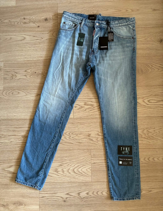 Dsquared DSQ ‘Cool Guy’ Denim Wash Effect Light Blue Jeans