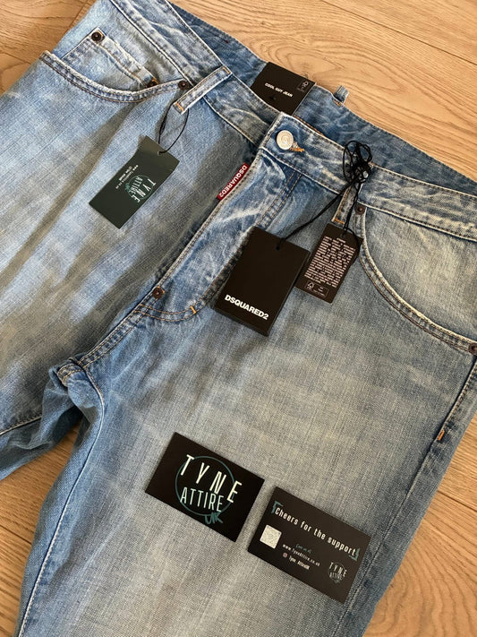 Dsquared DSQ ‘Cool Guy’ Denim Wash Effect Light Blue Jeans