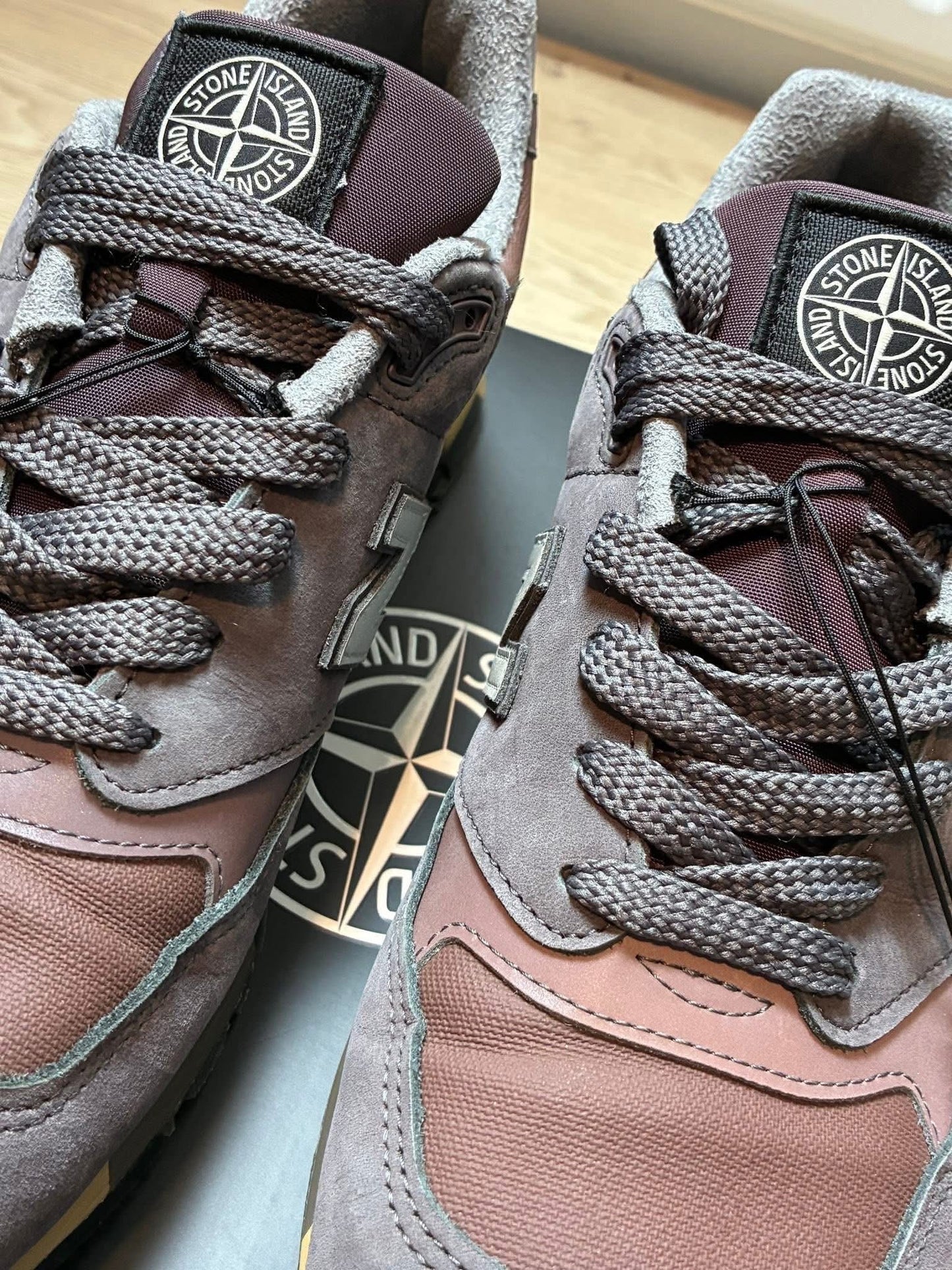 Stone Island x New Balance 998 MiUSA Raso Gommato Burgundy/Grey/Beige Trainers