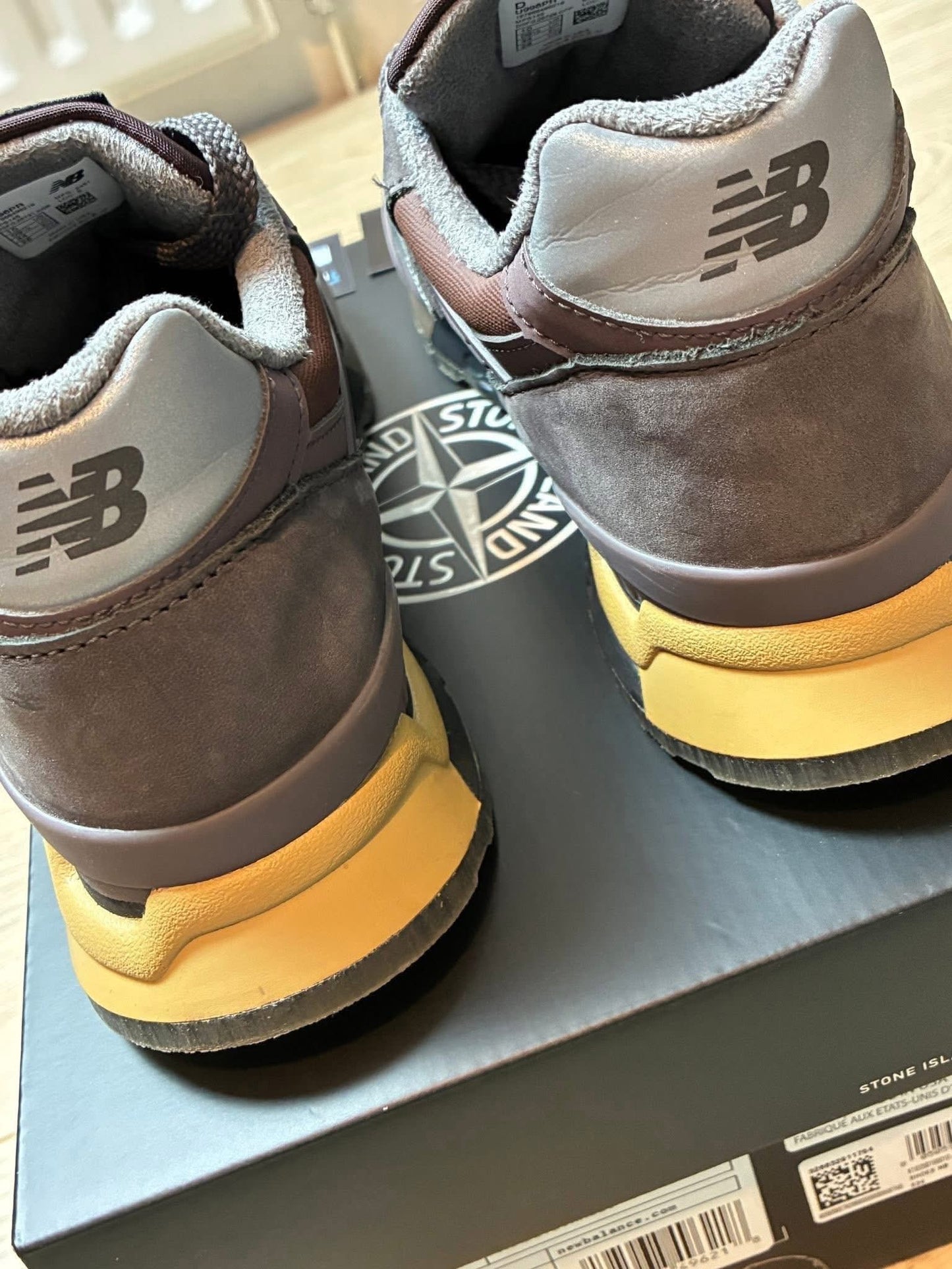 Stone Island x New Balance 998 MiUSA Raso Gommato Burgundy/Grey/Beige Trainers