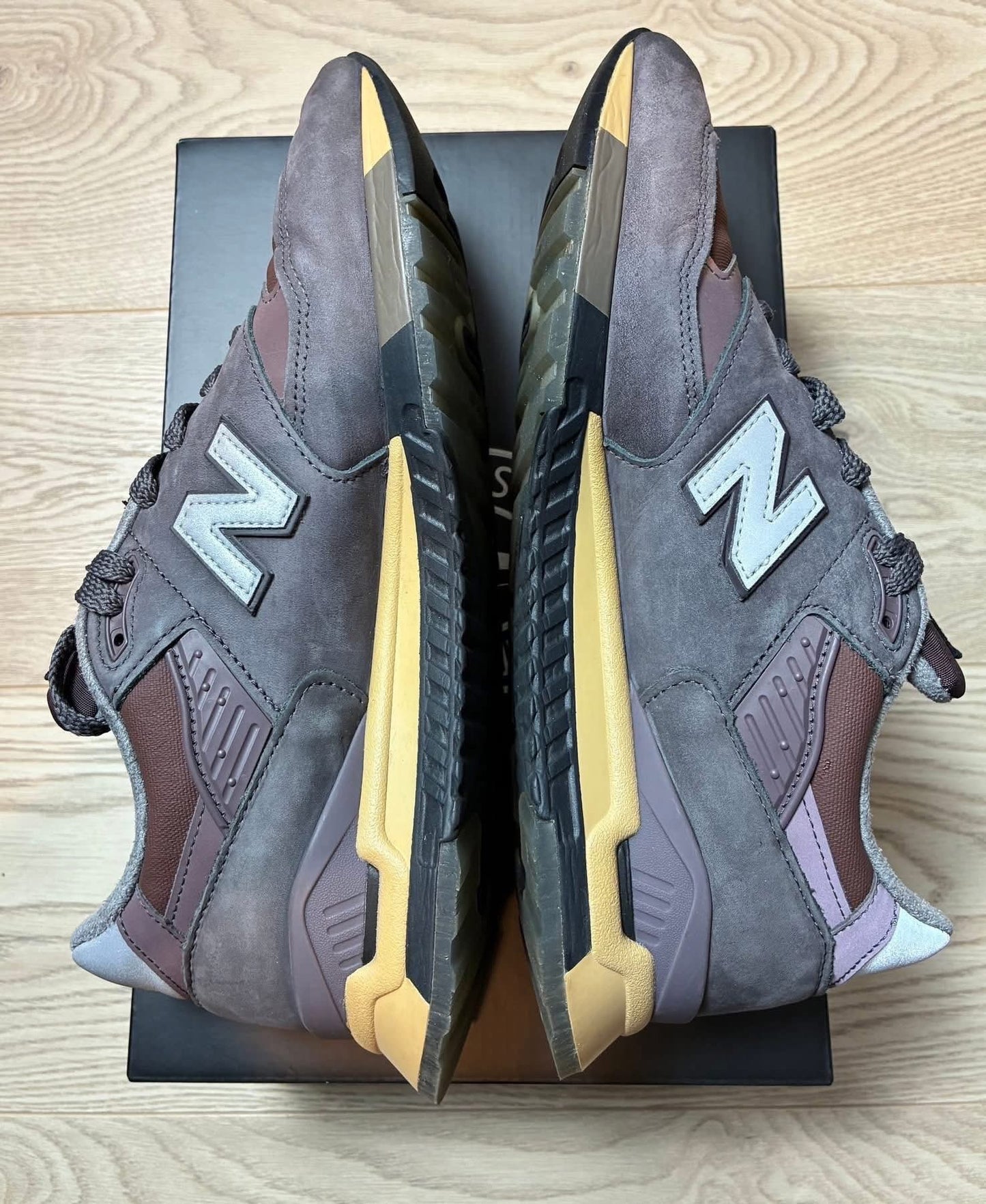 Stone Island x New Balance 998 MiUSA Raso Gommato Burgundy/Grey/Beige Trainers