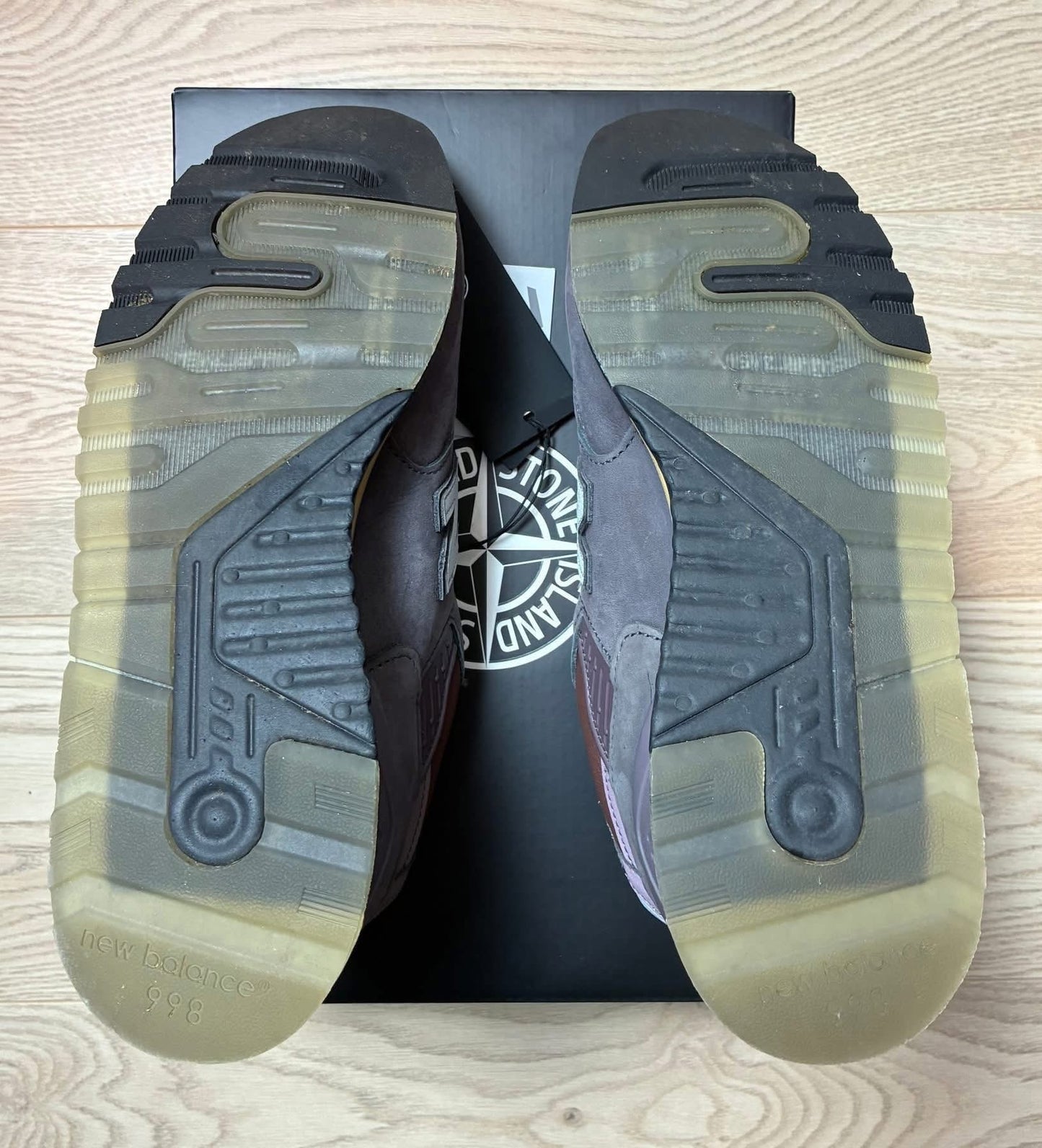 Stone Island x New Balance 998 MiUSA Raso Gommato Burgundy/Grey/Beige Trainers