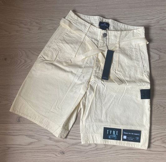 Stone Island Shadow Project L0117 Cotton/Nylon Blend Ripstop-TC Butter Beige Bermuda Shorts