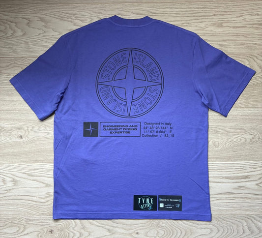 Stone Island 2100037 ‘Industrial Print’ Spellout/Graphic Back Logo Violet Lavender Crewneck T-Shirt
