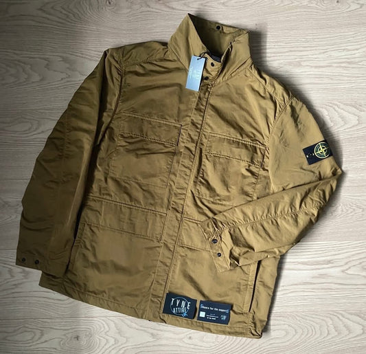 Stone Island 42730 Hyper Dense Nylon Raso Lightweight Hideaway Hood Utility Jacket