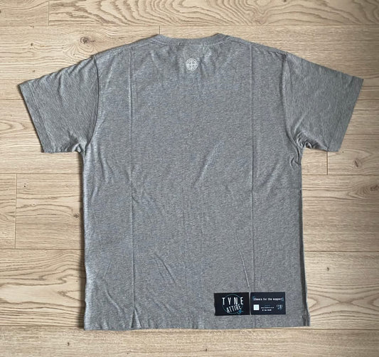 Stone Island 2NS90 ‘Institutional Two’ Spellout Graphic Logo Marl Grey Crewneck T-Shirt