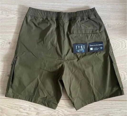 Stone Island L02F1 Type CO Ghost Piece_O-Ventile Khaki Green Bermuda Cargo Shorts