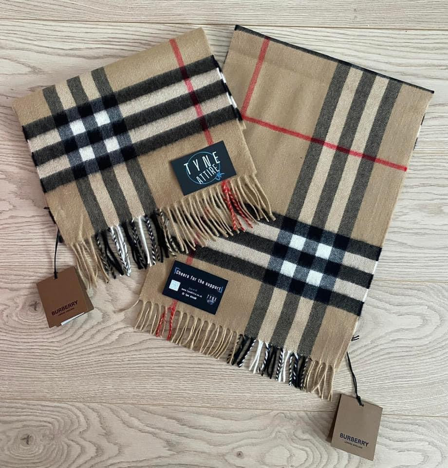 Burberry Classic Giant Check Cashmere Archive Beige Scarf