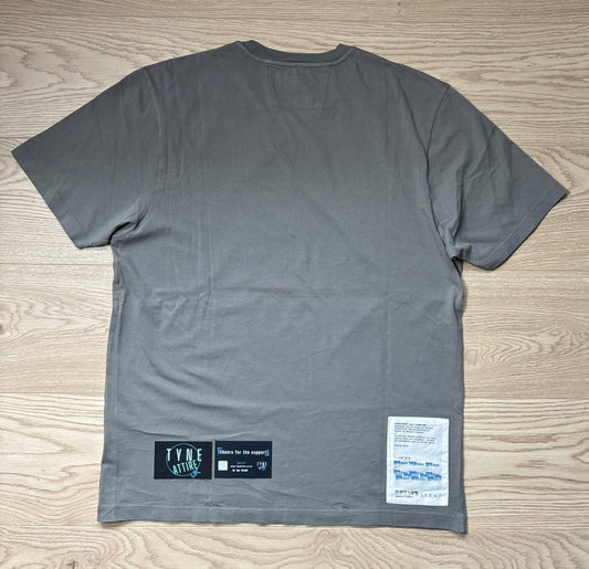 C.P. Company 24/1 Jersey Horizontal Spellout Chest Logo Grey Crewneck T-Shirt