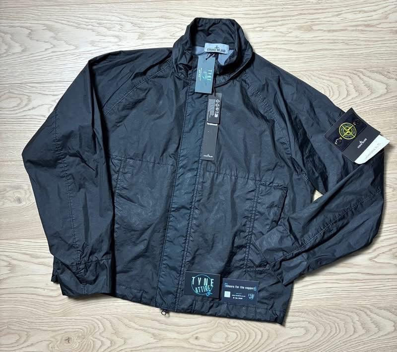 Stone Island 40623 Membrana 3L TC Garment Dyed Navy Blue Hooded Windbreaker Jacket
