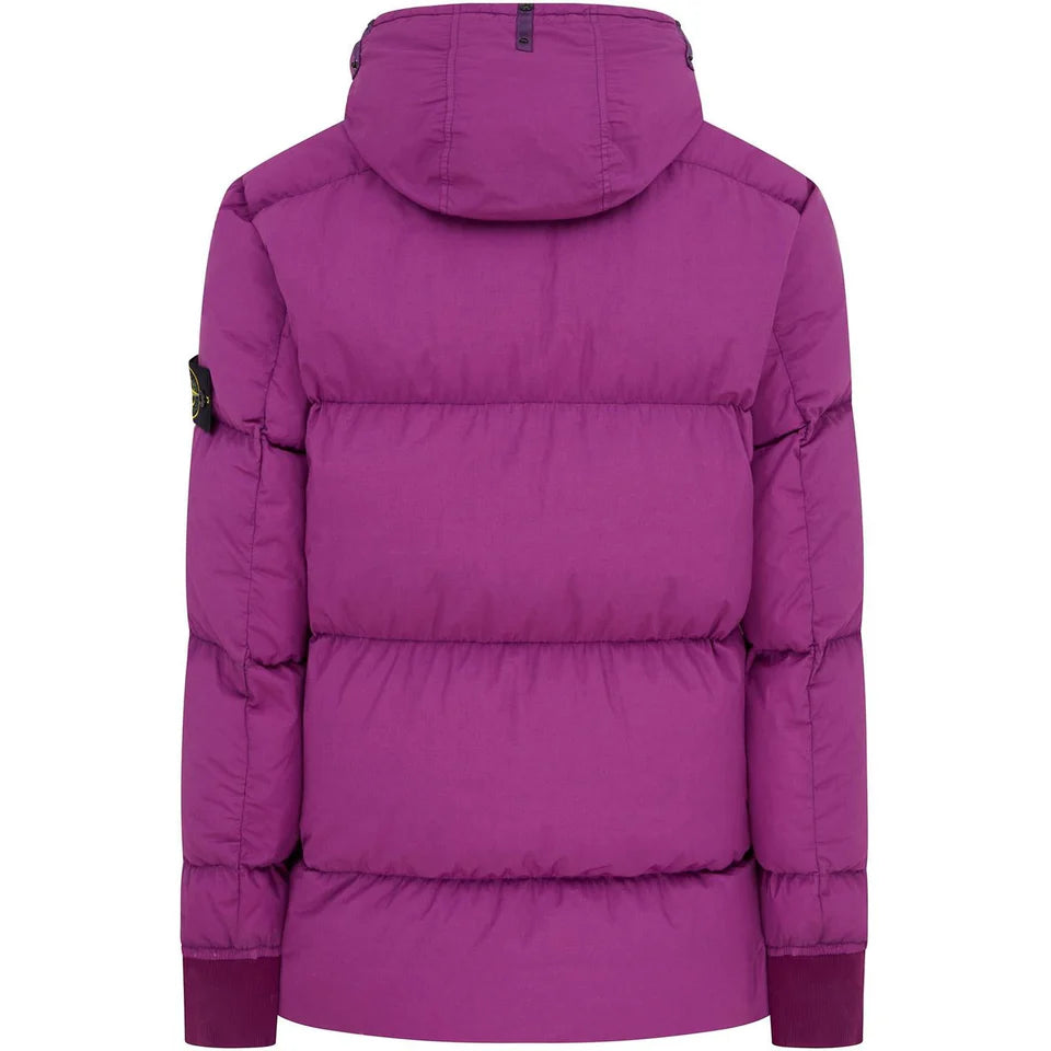 Stone Island 43432 Naslan Light Watro Down-TC Magenta Hooded Puffer Jacket