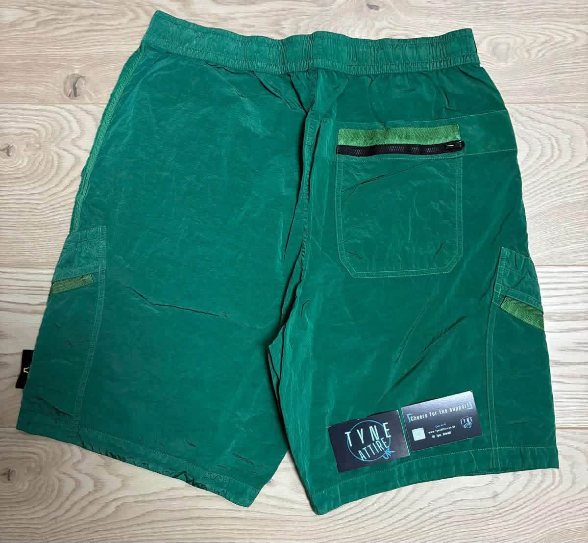 Stone Island L1719 ‘Type CO’ Nylon Metal Econyl Green Bermuda Cargo Shorts