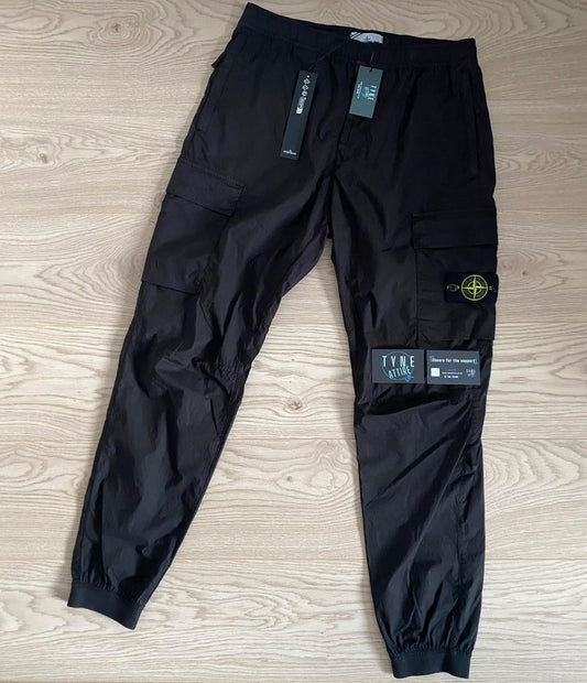 Stone Island 31303 Tela Paracute Type RE-T Black Cuffed Cargos