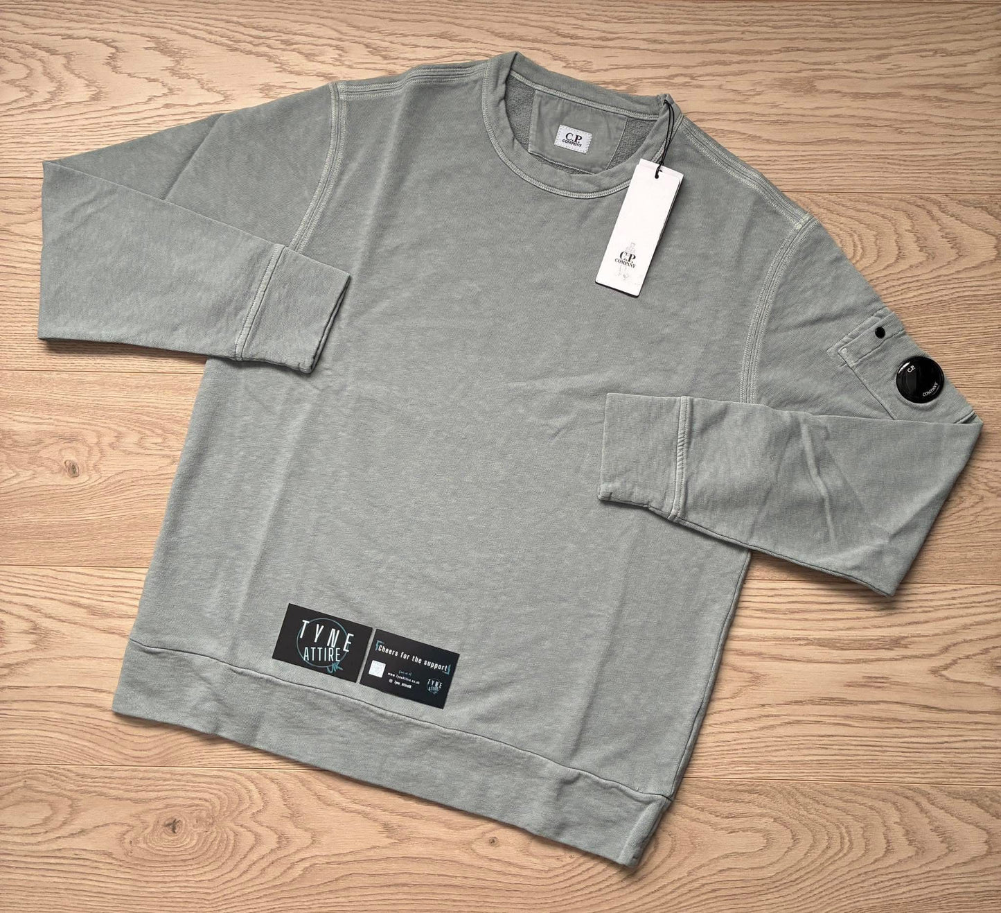 C.P. Company Malfilè Fleece Arm Pocket Lens Grey/Blue Crewneck Sweater