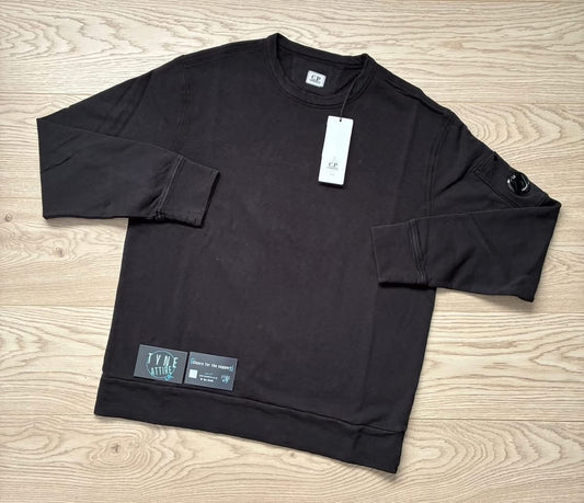 C.P. Company Malfilè Fleece Arm Pocket Lens Black Crewneck Sweater