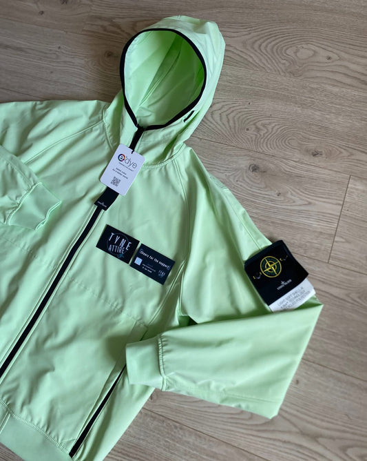 Stone Island 40927 Light Soft Shell-R e.Dye Technology Mint Green Hooded Jacket