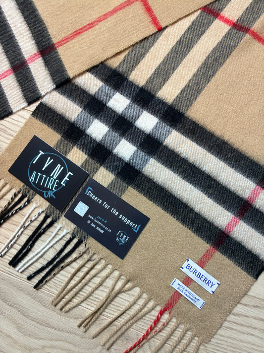 Burberry Classic Giant Check Unisex Cashmere Archive Beige Scarf