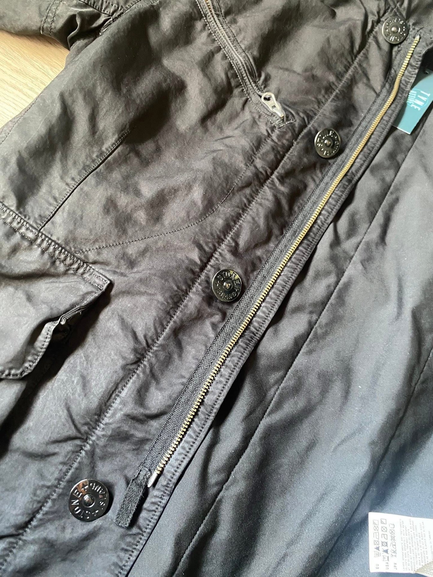 Stone Island 54849 David-TC Dual Zip Pocket Quilted Lined Black Utility Jacket