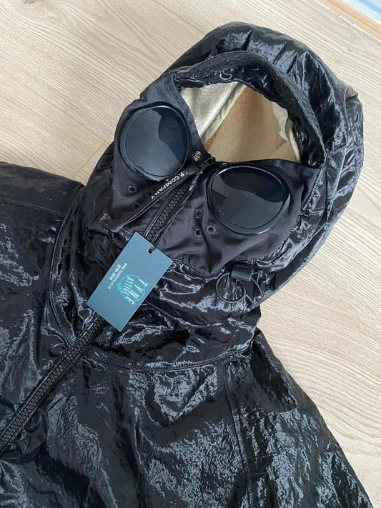C.P. Company Kan-D Taylon GD Dual Layer Removal Liner Goggle Hooded Black Parka Jacket