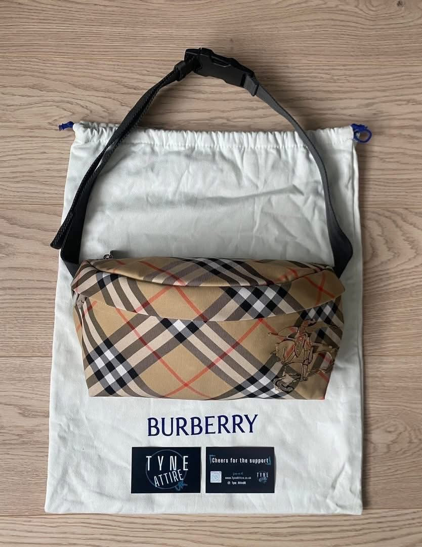 Burberry EKD Check Mens/Unisex Sand Beige Crossbody Belt Bag