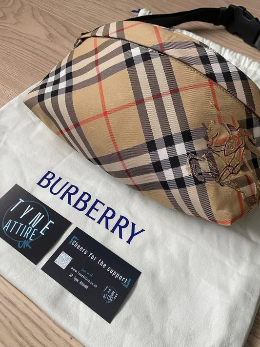 Burberry EKD Check Mens/Unisex Sand Beige Crossbody Belt Bag