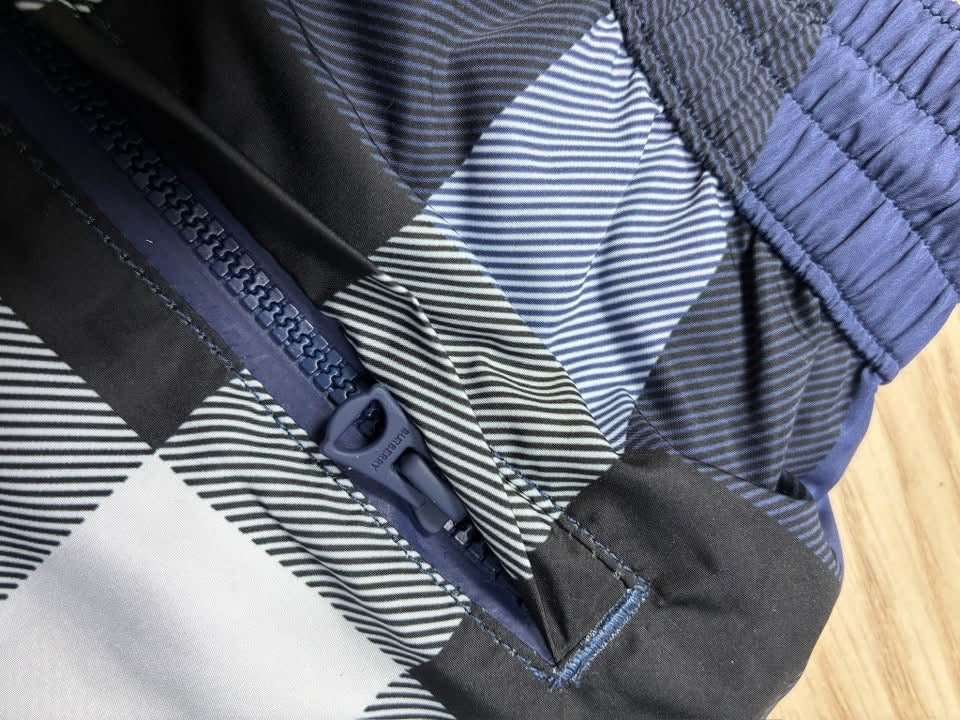 Burberry Guildes Oversize IP Check Carbon Blue Drawsting Swim Shorts