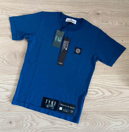 Stone Island Junior 20147 GD Compass Patch Logo Royal Blue T-Shirt