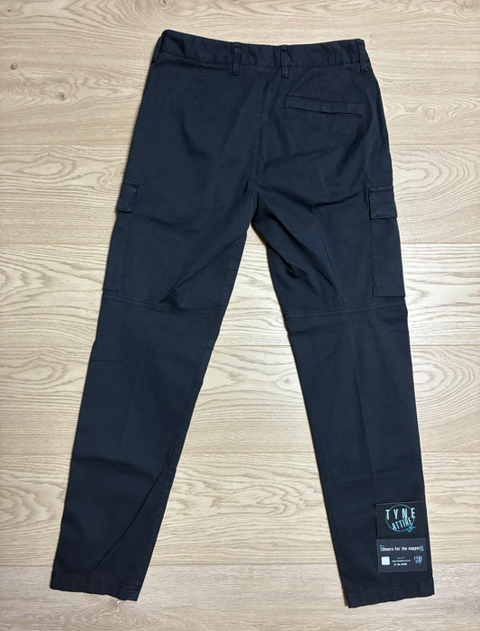 Stone Island 3100032 ‘Type RE-T’ Stretch Organic Cotton Twill Garment Dyed Navy Blue Cargo Trousers