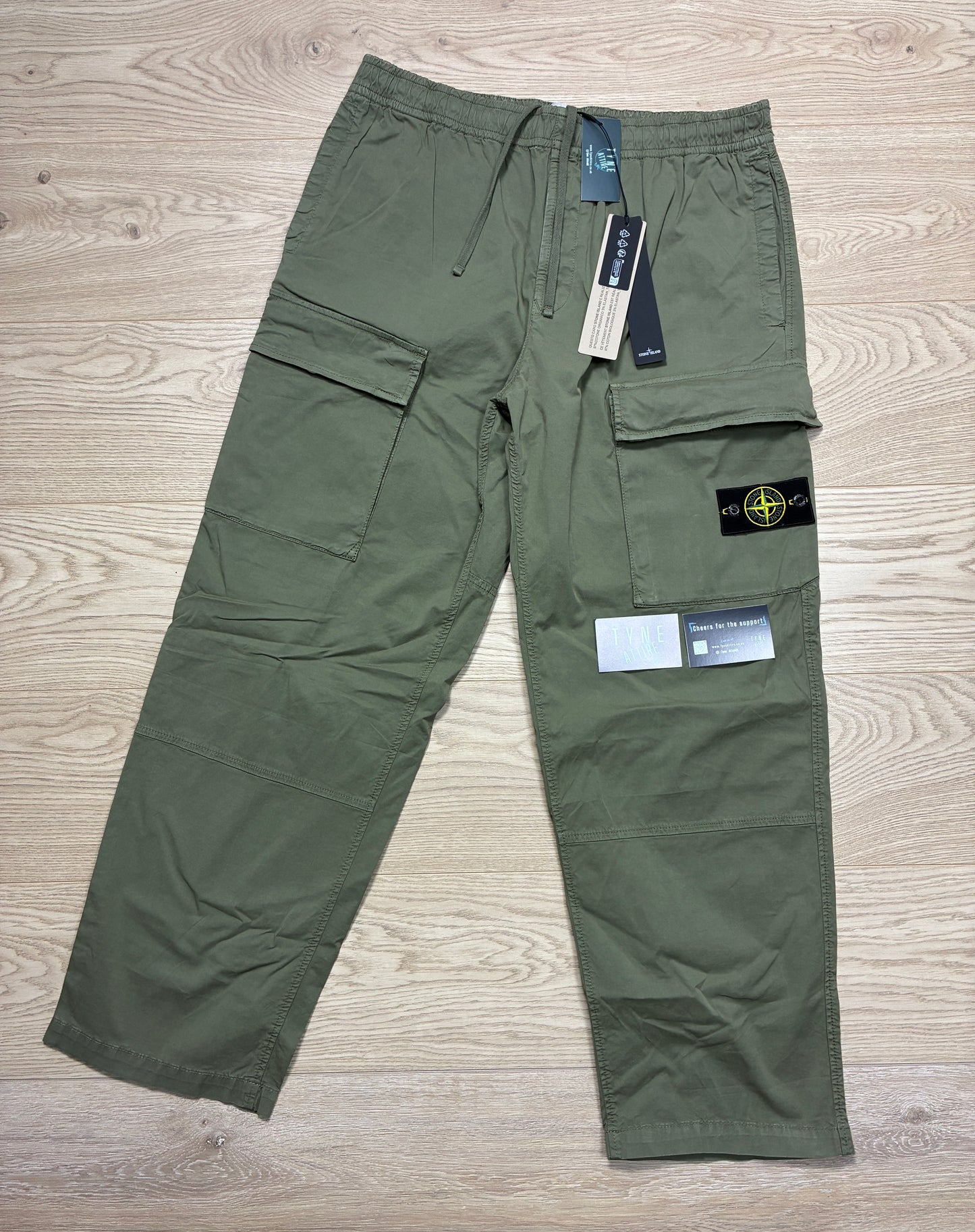 Stone Island 3100020 Stretch Organic Cotton Twill ‘Type LO’ Sage Green Cargo Trousers